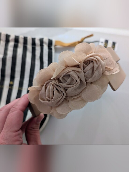 Lele Sadoughi Accessories - Lele Sadoughi Beige Floral Leather Belt